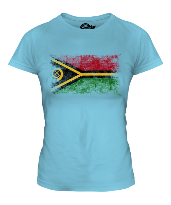 VANUATU WEINLESE FLAGGE DAMEN T-SHIRT TEE SHIRT TOP 36 38 40 42 44 46 48 - Picture 12 of 14