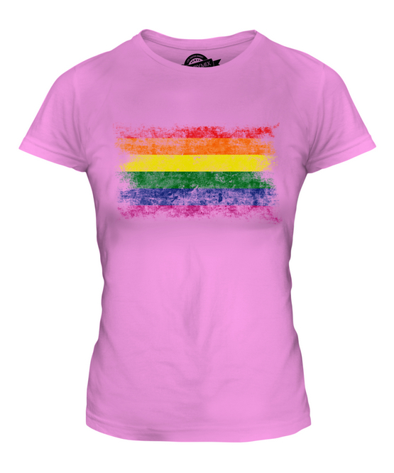 Gay Pride Distressed Flag Men's T-Shirt - Rainbow LGBT Gift, 100% Cotton Graphic Tee By CandyMix