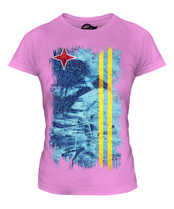 売れ筋商品|||オルセン Tシャツ トップス レディース Women's Panneaux Leaf Print T-Shirt Aruba blue ARUBA GRUNGE FLAG LADIES T-SHIRT TEE TOP ARUBAN SHIRT