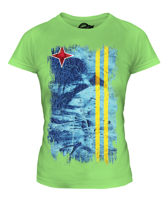 売れ筋商品|||オルセン Tシャツ トップス レディース Women's Panneaux Leaf Print T-Shirt Aruba blue ARUBA GRUNGE FLAG LADIES T-SHIRT TEE TOP ARUBAN SHIRT