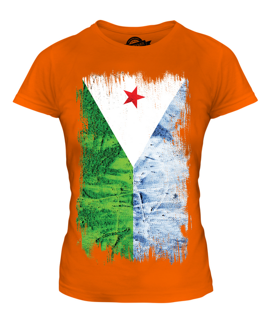 DJIBOUTI GRUNGE FLAG LADIES T-SHIRT TEE TOP JIBUTI DJIBOUTIAN DJIBOUTI SHIRT