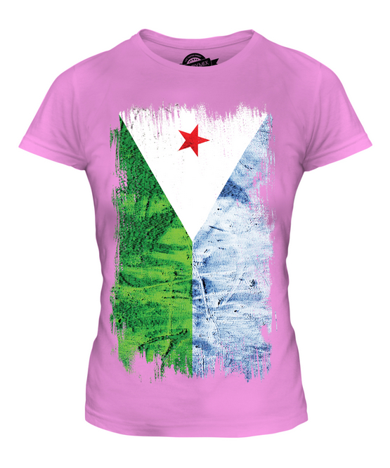 DJIBOUTI GRUNGE FLAG LADIES T-SHIRT TEE TOP JIBUTI DJIBOUTIAN DJIBOUTI SHIRT