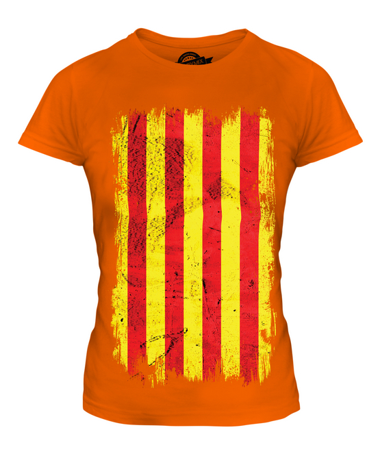 T-Shirt Uomo Catalunya Flag Bandiera Catalana - Maglietta Originale Settantallora, Stampa Di Qualità