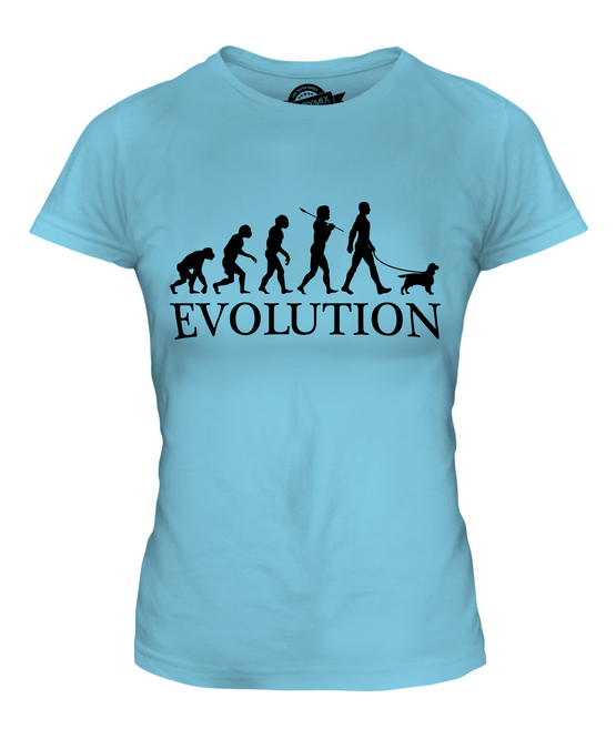 FIELD SPANIEL EVOLUTION DES MENSCHEN UND HUND DAMEN T-SHIRT TEE SHIRT TOP - Picture 12 of 14