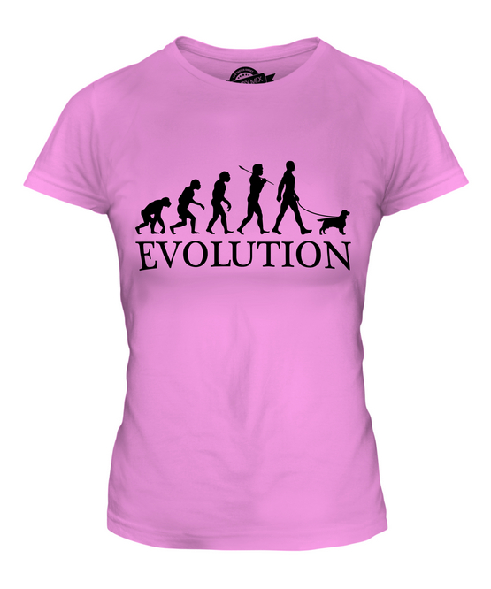 FIELD SPANIEL EVOLUTION DES MENSCHEN UND HUND DAMEN T-SHIRT TEE SHIRT TOP - Picture 14 of 14