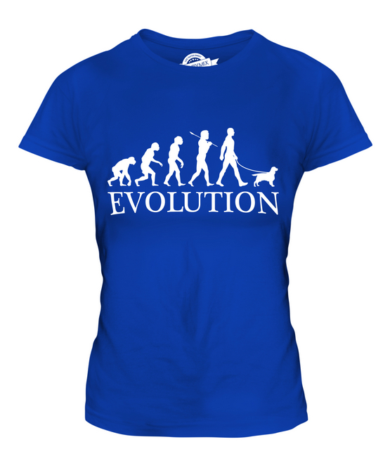FIELD SPANIEL EVOLUTION DES MENSCHEN UND HUND DAMEN T-SHIRT TEE SHIRT TOP - Picture 13 of 14