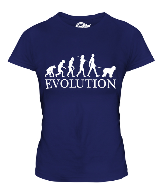 BOBTAIL EVOLUTION DES MENSCHEN UND HUND DAMEN T-SHIRT TEE SHIRT TOP 36 38 40 42 - Picture 5 of 14