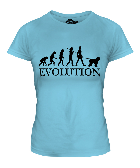 BOBTAIL EVOLUTION DES MENSCHEN UND HUND DAMEN T-SHIRT TEE SHIRT TOP 36 38 40 42 - Picture 12 of 14