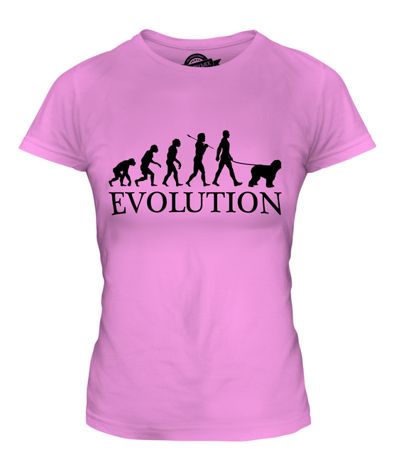 BOBTAIL EVOLUTION DES MENSCHEN UND HUND DAMEN T-SHIRT TEE SHIRT TOP 36 38 40 42 - Picture 14 of 14
