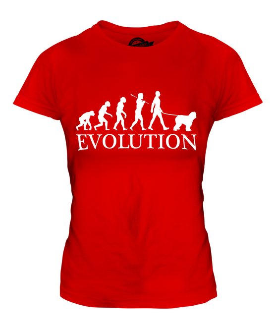 BOBTAIL EVOLUTION DES MENSCHEN UND HUND DAMEN T-SHIRT TEE SHIRT TOP 36 38 40 42 - Picture 6 of 14