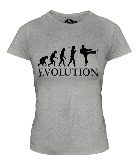 Damen Kurzarm Girlie T-Shirt The Evolution of karate Kampfkunst Kampfsport 