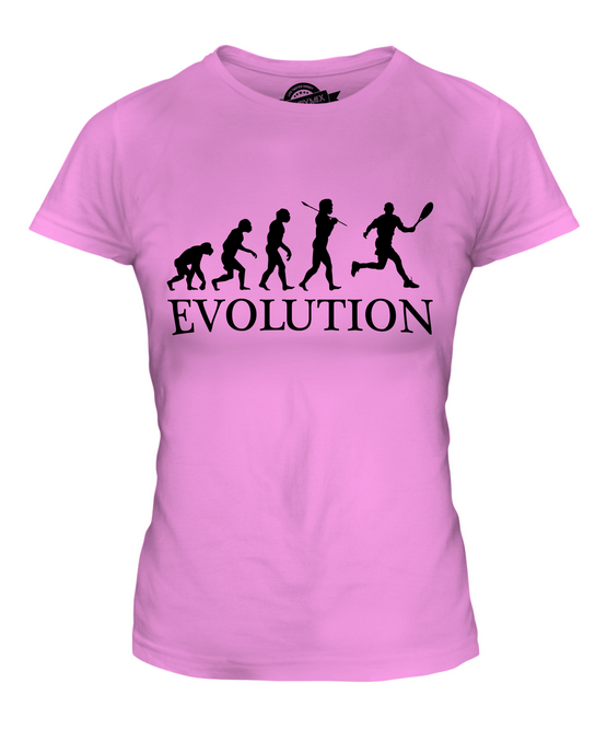 TENNIS EVOLUTION OF MAN LADIES T-SHIRT TEE TOP GIFT RACQUET CLOTHING