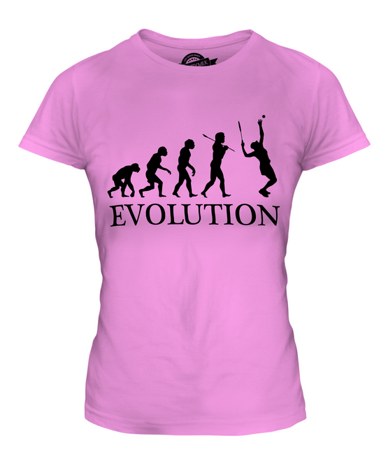 TENNIS PLAYER EVOLUTION OF MAN LADIES T-SHIRT TEE TOP GIFT RACQUET