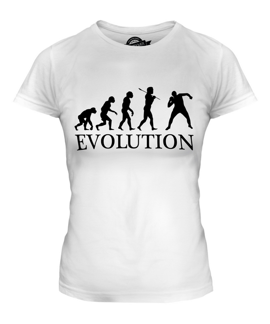 SHOT PUT EVOLUTION OF MAN LADIES T-SHIRT TEE TOP GIFT ATHLETICS