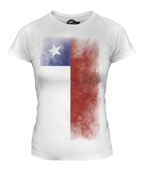 CHILE FADED FLAG LADIES T-SHIRT TEE TOP CHILEAN SHIRT FOOTBALL JERSEY GIFT