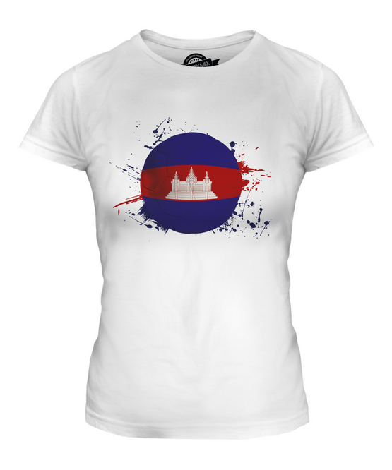 CAMBODIA FOOTBALL LADIES T-SHIRT TEE TOP GIFT WORLD CUP SPORT