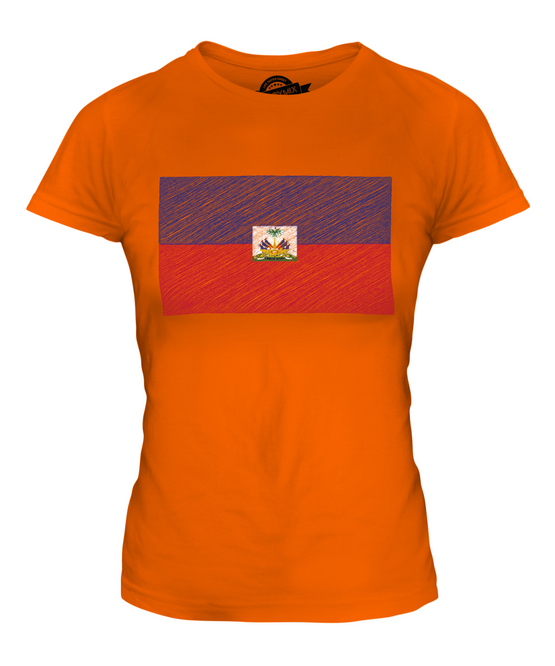 HAITI SCARABOCCHI BANDIERA DONNA T-SHIRT MAGLIETTA TOP 36 38 40 42 44 46 48 - Foto 7 di 14