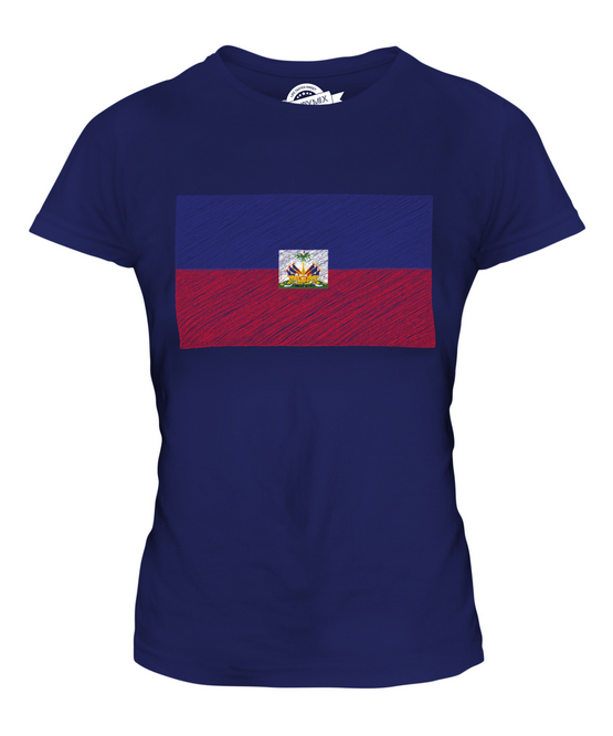 HAITI SCARABOCCHI BANDIERA DONNA T-SHIRT MAGLIETTA TOP 36 38 40 42 44 46 48 - Foto 5 di 14