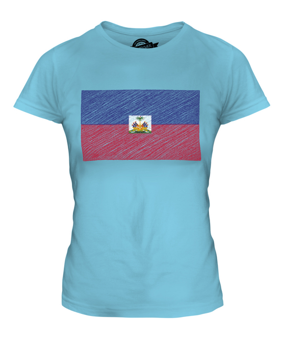 HAITI SCARABOCCHI BANDIERA DONNA T-SHIRT MAGLIETTA TOP 36 38 40 42 44 46 48 - Foto 12 di 14