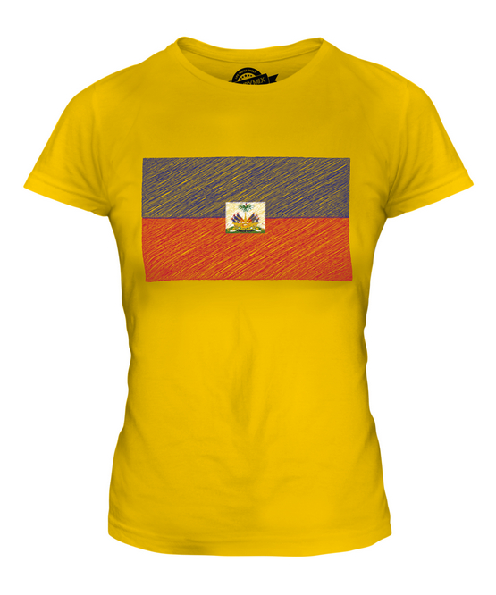 HAITI SCARABOCCHI BANDIERA DONNA T-SHIRT MAGLIETTA TOP 36 38 40 42 44 46 48 - Foto 8 di 14