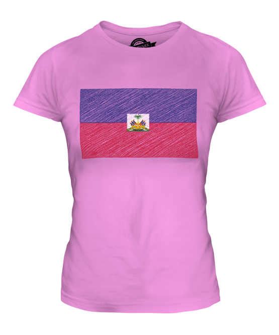 HAITI SCARABOCCHI BANDIERA DONNA T-SHIRT MAGLIETTA TOP 36 38 40 42 44 46 48 - Foto 14 di 14