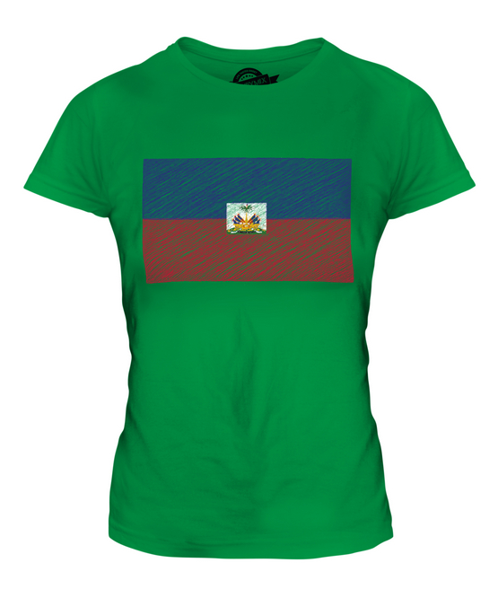 HAITI SCARABOCCHI BANDIERA DONNA T-SHIRT MAGLIETTA TOP 36 38 40 42 44 46 48 - Foto 10 di 14