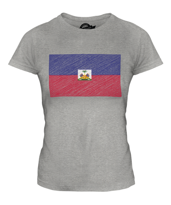 HAITI SCARABOCCHI BANDIERA DONNA T-SHIRT MAGLIETTA TOP 36 38 40 42 44 46 48 - Foto 4 di 14