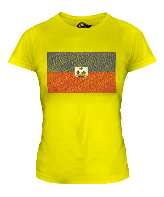 HAITI SCARABOCCHI BANDIERA DONNA T-SHIRT MAGLIETTA TOP 36 38 40 42 44 46 48 - Foto 9 di 14