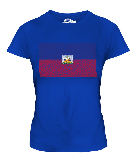 HAITI SCARABOCCHI BANDIERA DONNA T-SHIRT MAGLIETTA TOP 36 38 40 42 44 46 48 - Foto 13 di 14