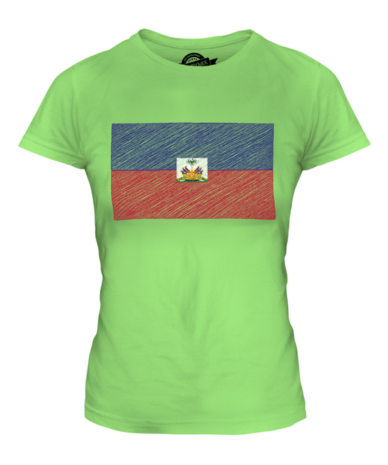 HAITI SCARABOCCHI BANDIERA DONNA T-SHIRT MAGLIETTA TOP 36 38 40 42 44 46 48 - Foto 11 di 14