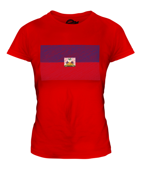 HAITI SCARABOCCHI BANDIERA DONNA T-SHIRT MAGLIETTA TOP 36 38 40 42 44 46 48 - Foto 6 di 14