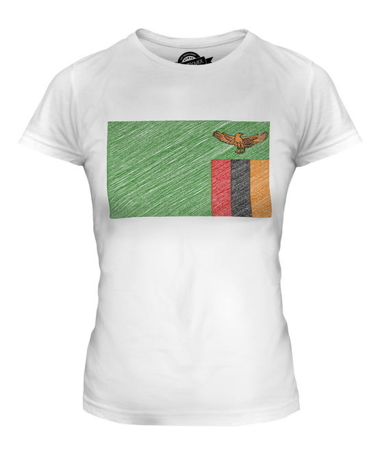 La Zambie Scribble Drapeau T-Shirt Homme Tee Top giftzambian Football 