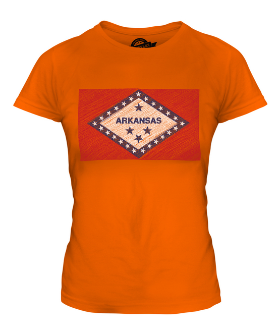 ARKANSAS STATE SCRIBBLE FLAG LADIES T-SHIRT TEE TOP GIFT ARKANSAN ARKANSAWYER - Picture 7 of 14