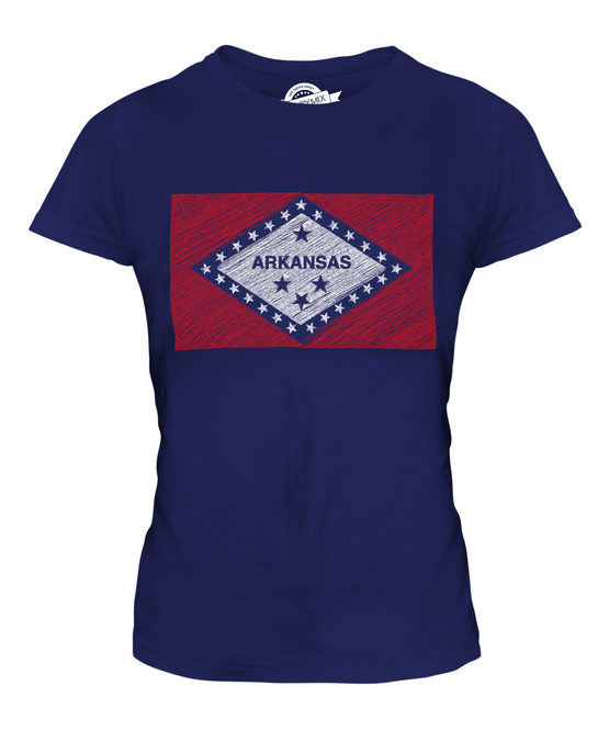 ARKANSAS STATE SCRIBBLE FLAG LADIES T-SHIRT TEE TOP GIFT ARKANSAN ARKANSAWYER - Picture 5 of 14