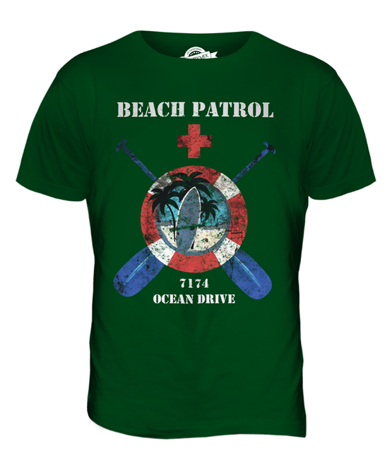 OCEAN DRIVE BEACH PATROL MENS DISTRESSED EFFECT VINTAGE T-SHIRT 