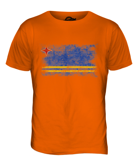 ARUBA DISTRESSED FLAG MENS T-SHIRT TOP ARUBAN SHIRT FOOTBALL JERSEY GIFT - Picture 8 of 21
