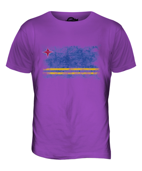 ARUBA DISTRESSED FLAG MENS T-SHIRT TOP ARUBAN SHIRT FOOTBALL JERSEY GIFT - Picture 19 of 21