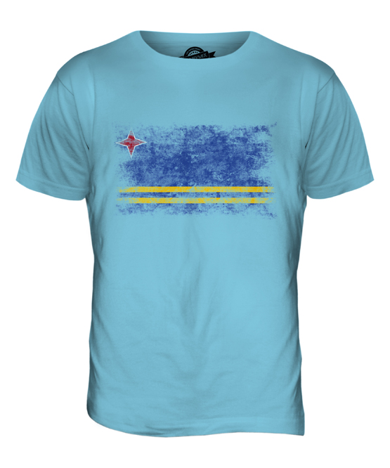 ARUBA DISTRESSED FLAG MENS T-SHIRT TOP ARUBAN SHIRT FOOTBALL JERSEY GIFT - Picture 17 of 21