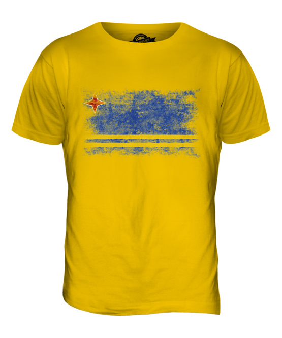 ARUBA DISTRESSED FLAG MENS T-SHIRT TOP ARUBAN SHIRT FOOTBALL JERSEY GIFT - Picture 9 of 21