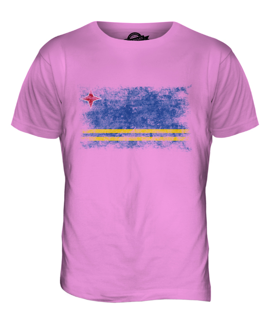 ARUBA DISTRESSED FLAG MENS T-SHIRT TOP ARUBAN SHIRT FOOTBALL JERSEY GIFT - Picture 20 of 21