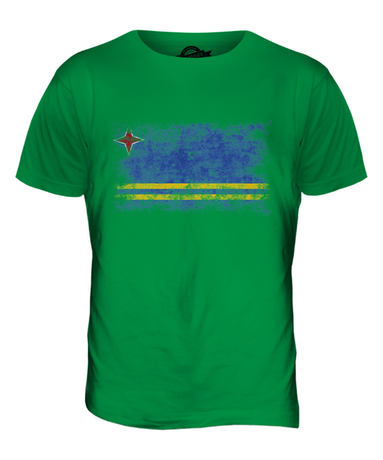 ARUBA DISTRESSED FLAG MENS T-SHIRT TOP ARUBAN SHIRT FOOTBALL JERSEY GIFT - Picture 11 of 21