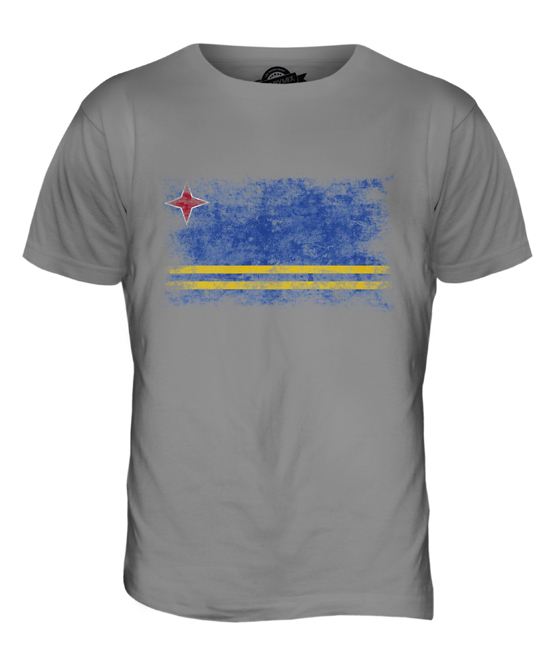 ARUBA DISTRESSED FLAG MENS T-SHIRT TOP ARUBAN SHIRT FOOTBALL JERSEY GIFT - Picture 21 of 21