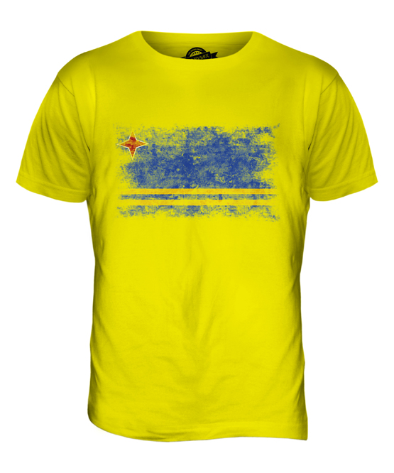 ARUBA DISTRESSED FLAG MENS T-SHIRT TOP ARUBAN SHIRT FOOTBALL JERSEY GIFT - Picture 10 of 21
