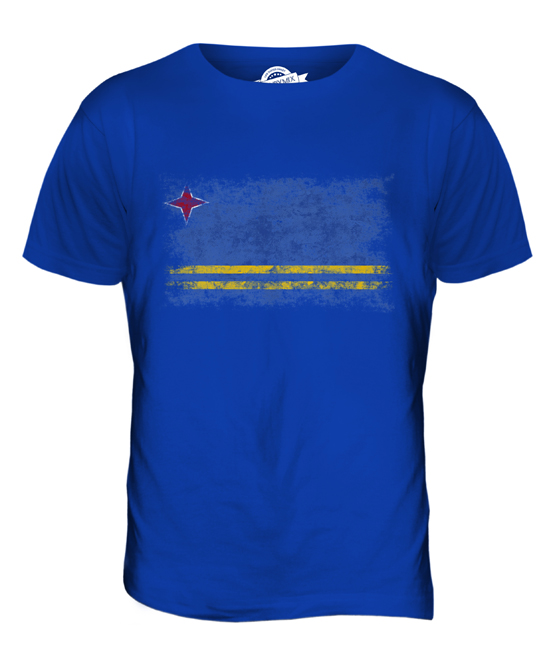 ARUBA DISTRESSED FLAG MENS T-SHIRT TOP ARUBAN SHIRT FOOTBALL JERSEY GIFT - Picture 18 of 21
