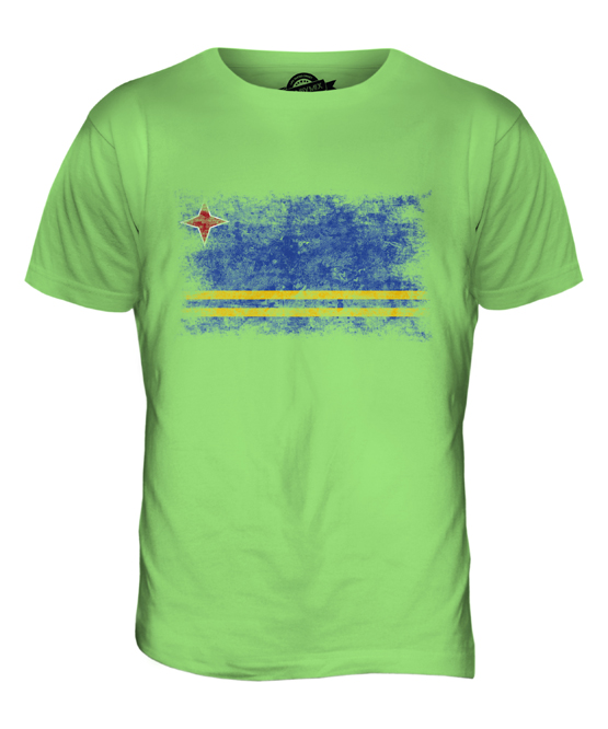 ARUBA DISTRESSED FLAG MENS T-SHIRT TOP ARUBAN SHIRT FOOTBALL JERSEY GIFT - Picture 12 of 21