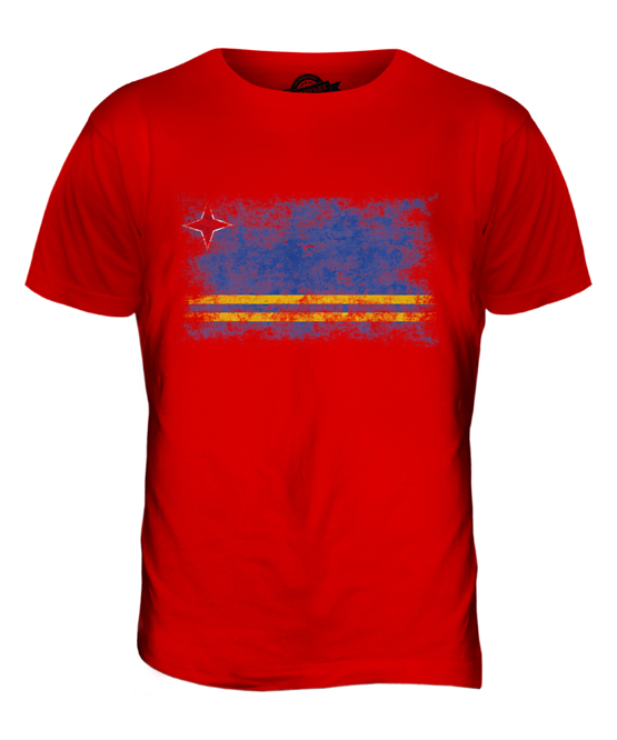 ARUBA DISTRESSED FLAG MENS T-SHIRT TOP ARUBAN SHIRT FOOTBALL JERSEY GIFT - Picture 7 of 21