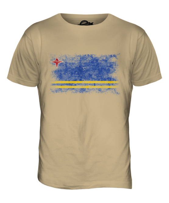 ARUBA DISTRESSED FLAG MENS T-SHIRT TOP ARUBAN SHIRT FOOTBALL JERSEY GIFT - Picture 16 of 21