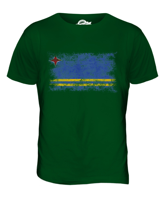 ARUBA DISTRESSED FLAG MENS T-SHIRT TOP ARUBAN SHIRT FOOTBALL JERSEY GIFT - Picture 13 of 21