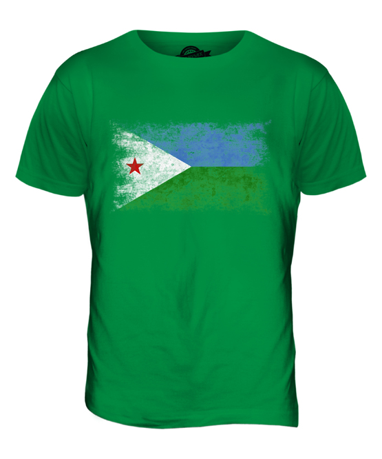 DJIBOUTI DISTRESSED FLAG MENS T-SHIRT TOP J?B?T? DJIBOUTIAN DJIBOUTI SHIRT