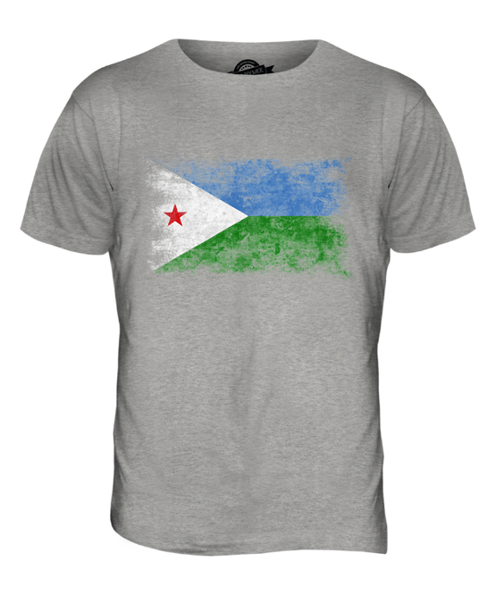 DJIBOUTI DISTRESSED FLAG MENS T-SHIRT TOP J?B?T? DJIBOUTIAN DJIBOUTI SHIRT